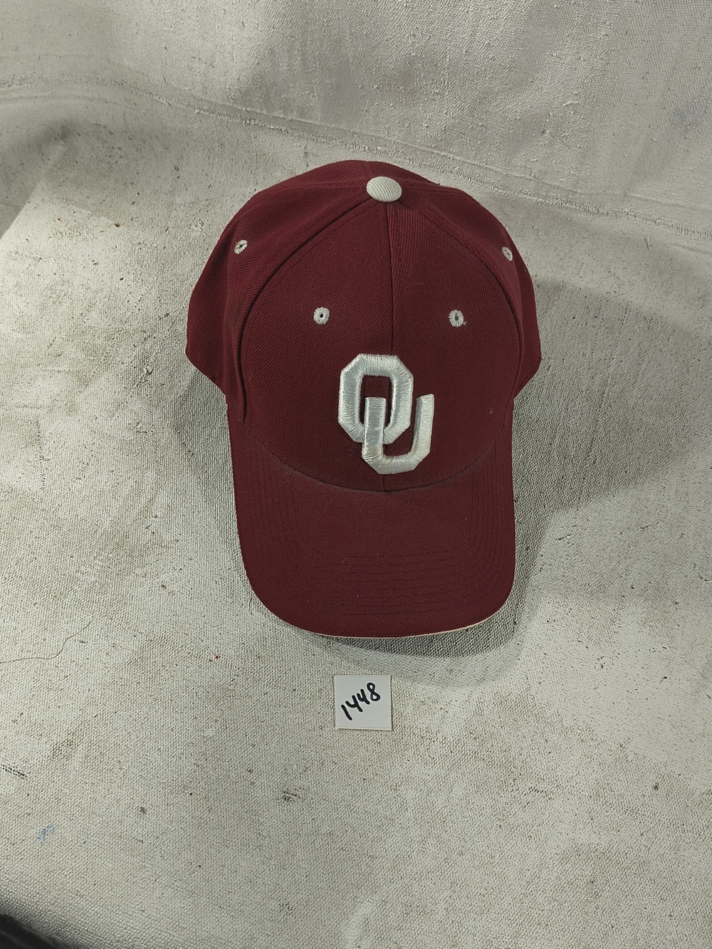 Oklahoma University Maroon Cap Fitted Size 7 3/8